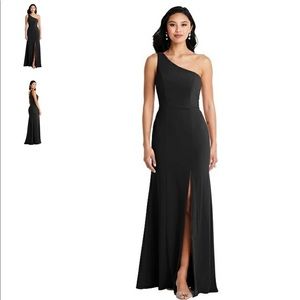Bella Bridesmaid by Dessy one Shoulder Bridemaid Dress (Black) size 4